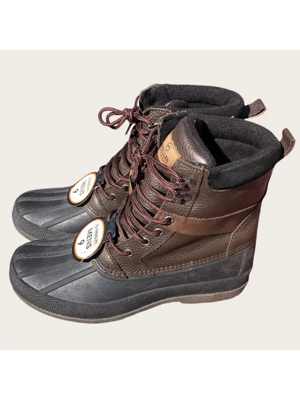 Magellan Men's Duck Boots Size 9D Leather & Man-Made Upper Waterproof New